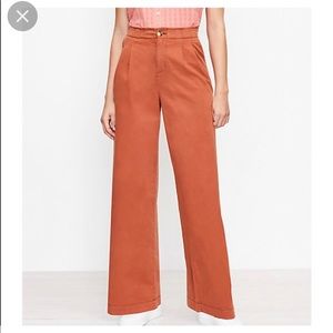 Loft orange red wide leg  pants